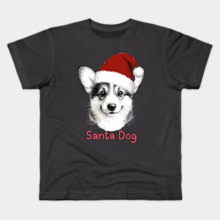 Santa Dog - Corgi Kids T-Shirt